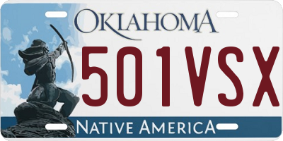 OK license plate 501VSX