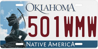 OK license plate 501WMW