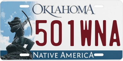 OK license plate 501WNA