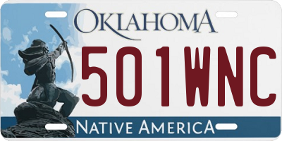 OK license plate 501WNC