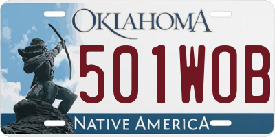 OK license plate 501WOB