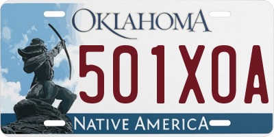 OK license plate 501XOA