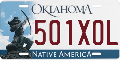 OK license plate 501XOL