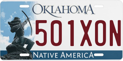 OK license plate 501XON