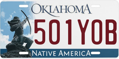 OK license plate 501YOB