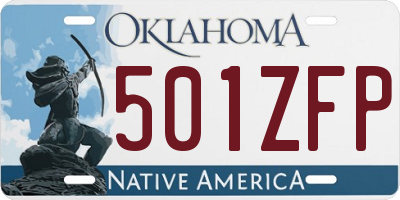OK license plate 501ZFP