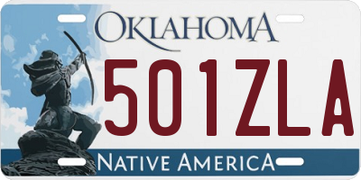 OK license plate 501ZLA