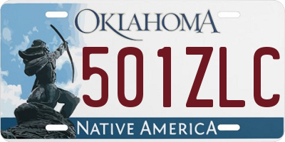 OK license plate 501ZLC
