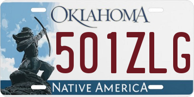 OK license plate 501ZLG