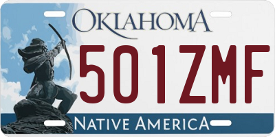 OK license plate 501ZMF