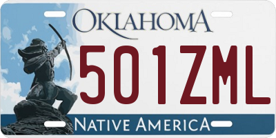 OK license plate 501ZML