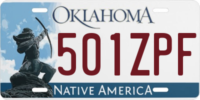 OK license plate 501ZPF