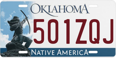 OK license plate 501ZQJ