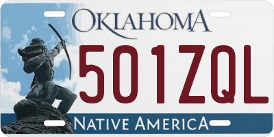 OK license plate 501ZQL