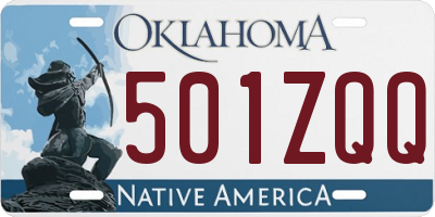 OK license plate 501ZQQ