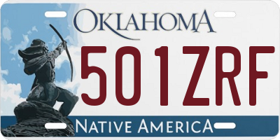OK license plate 501ZRF
