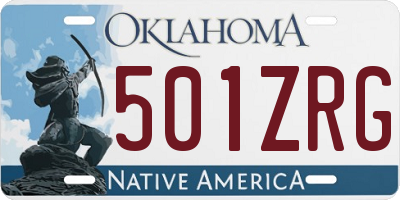 OK license plate 501ZRG