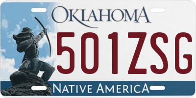 OK license plate 501ZSG