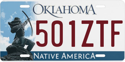 OK license plate 501ZTF