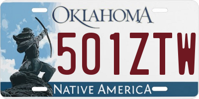 OK license plate 501ZTW