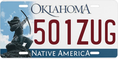 OK license plate 501ZUG