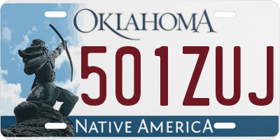 OK license plate 501ZUJ