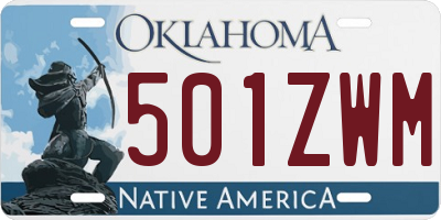 OK license plate 501ZWM