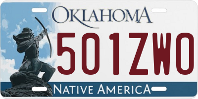 OK license plate 501ZWO