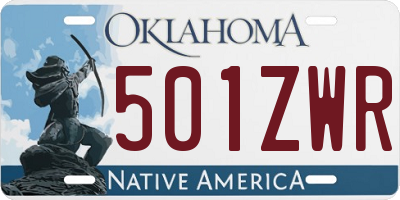 OK license plate 501ZWR