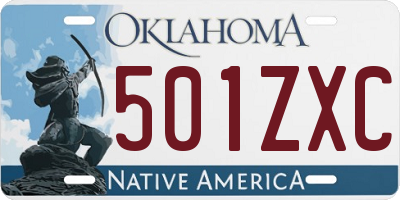 OK license plate 501ZXC