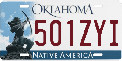 OK license plate 501ZYI