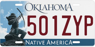 OK license plate 501ZYP