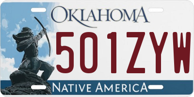 OK license plate 501ZYW