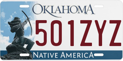 OK license plate 501ZYZ