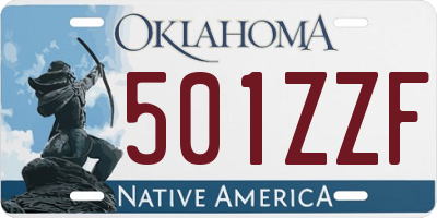 OK license plate 501ZZF