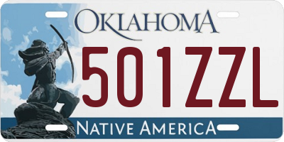 OK license plate 501ZZL