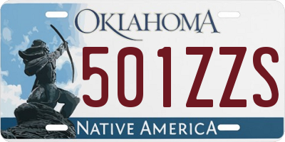 OK license plate 501ZZS