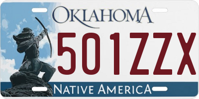 OK license plate 501ZZX