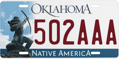 OK license plate 502AAA