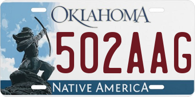 OK license plate 502AAG