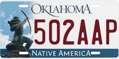 OK license plate 502AAP