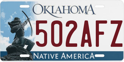 OK license plate 502AFZ