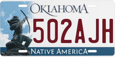 OK license plate 502AJH