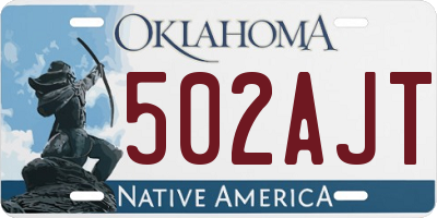OK license plate 502AJT