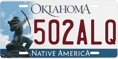 OK license plate 502ALQ