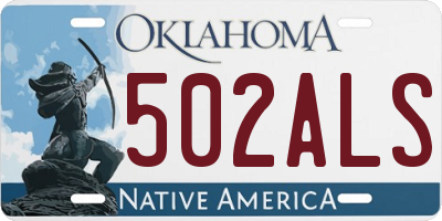 OK license plate 502ALS