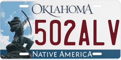 OK license plate 502ALV