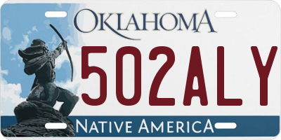 OK license plate 502ALY