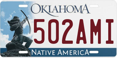 OK license plate 502AMI