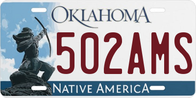 OK license plate 502AMS